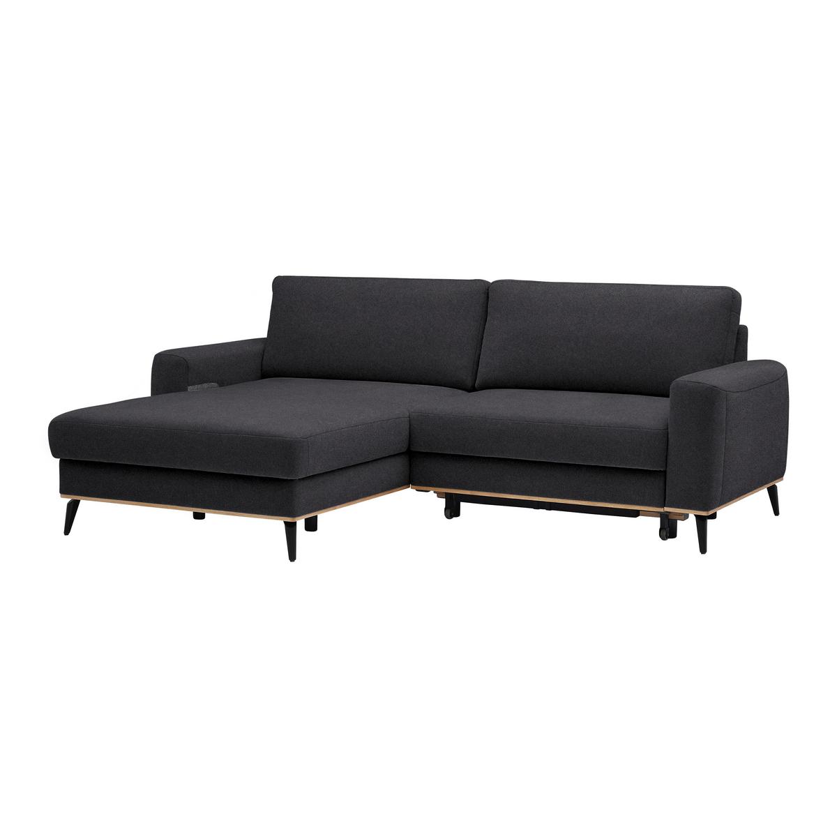 Wohnlandschaft Romeo Platinfarben - Platinfarben/Schwarz, KONVENTIONELL, Textil/Metall (167/87/234cm) - Zandiara