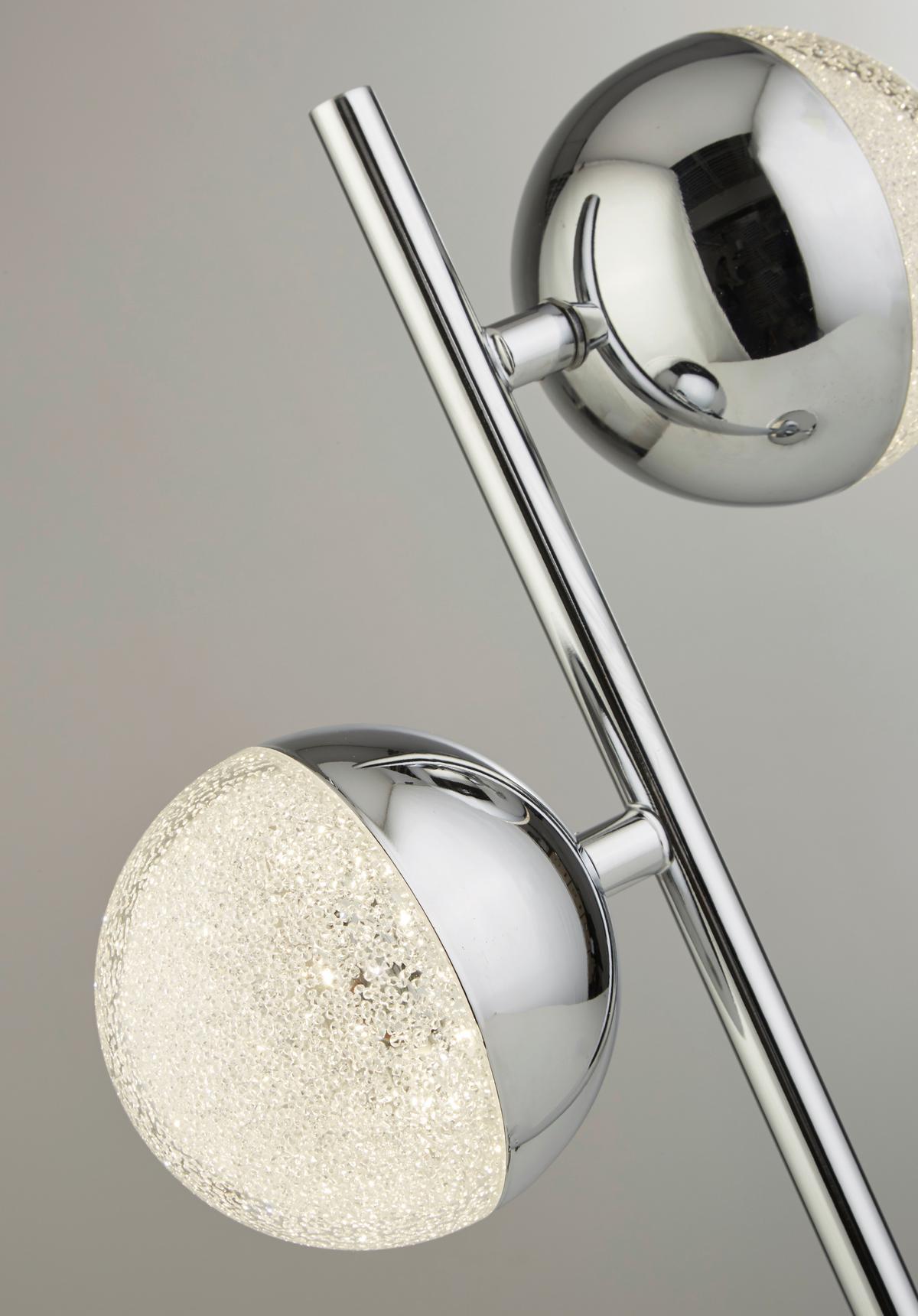 LED Asztali Lámpa Marbles Eu5087cc - krómszínű/átlátszó, Design, műanyag/fém (22/13/45cm)