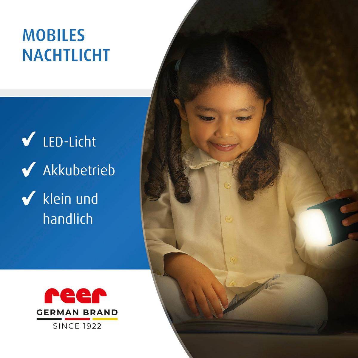 LAMPKA NOCNA DZIECIĘCA 2IN1 SLEEPLIGHT - jasnozielony, Basics, tworzywo sztuczne (6/7,5/6cm) - Reer