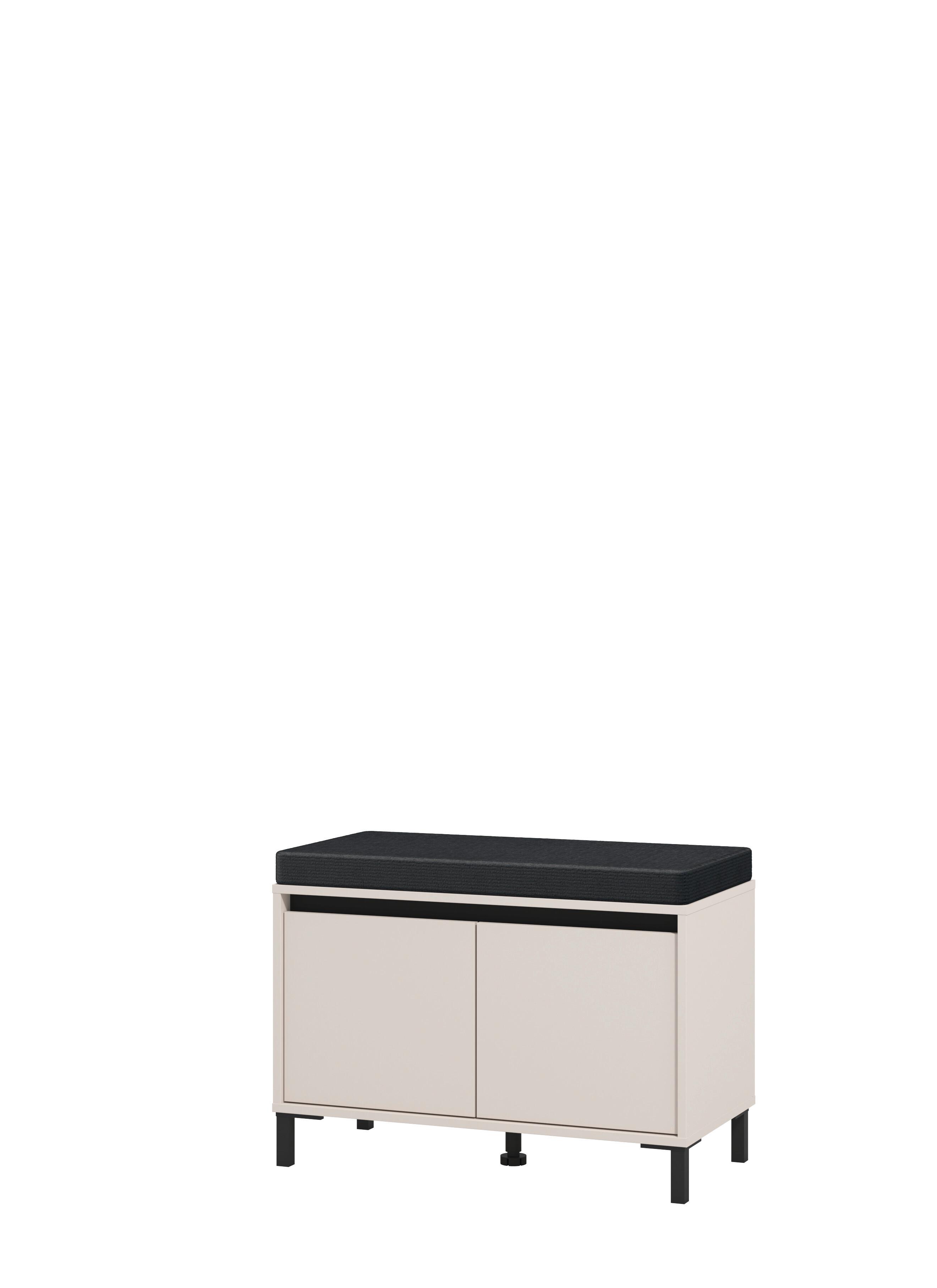 Előszobapad Arran - fekete/kasmír, Modern, faalapú anyag/textil (80/52/40cm)