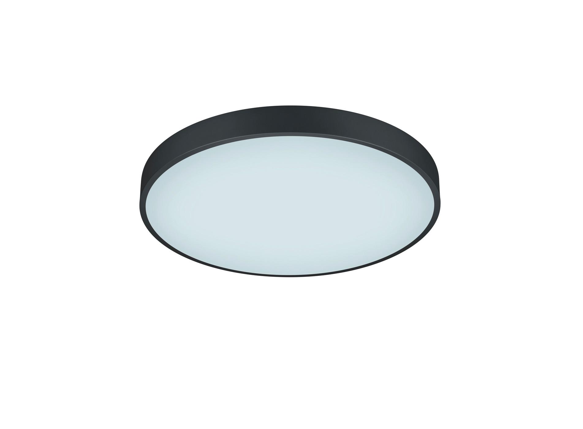 LED-Deckenleuchte Waco Schwarz/Weiß max. 52,5 Watt - Schwarz/Weiß, Basics, Kunststoff/Metall (49,5/6,5cm) - Trio Leuchten