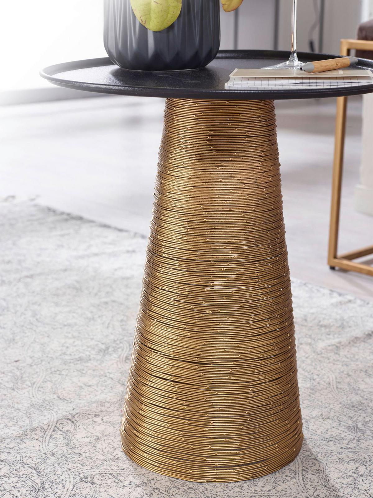 Mizica Wohnling - zlate barve, Design, kovina (40/40/45cm) - MID.YOU