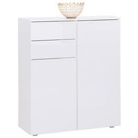 Komoda Hilton - bijela/srebrne boje, Moderno, drvni materijal/plastika (100/119,8/40cm) - Modern Living