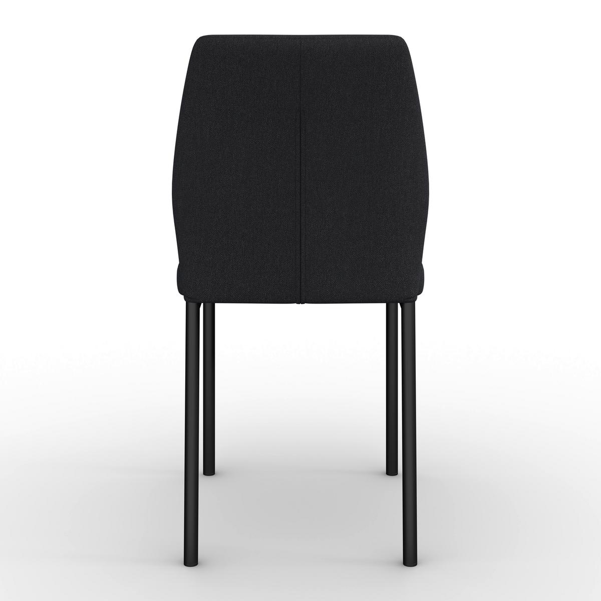 Stuhl Cori Dunkelgrau Webstoff Gepolstert - Dunkelgrau/Schwarz, MODERN, Holz/Textil (45/87/57cm) - Bessagi Home