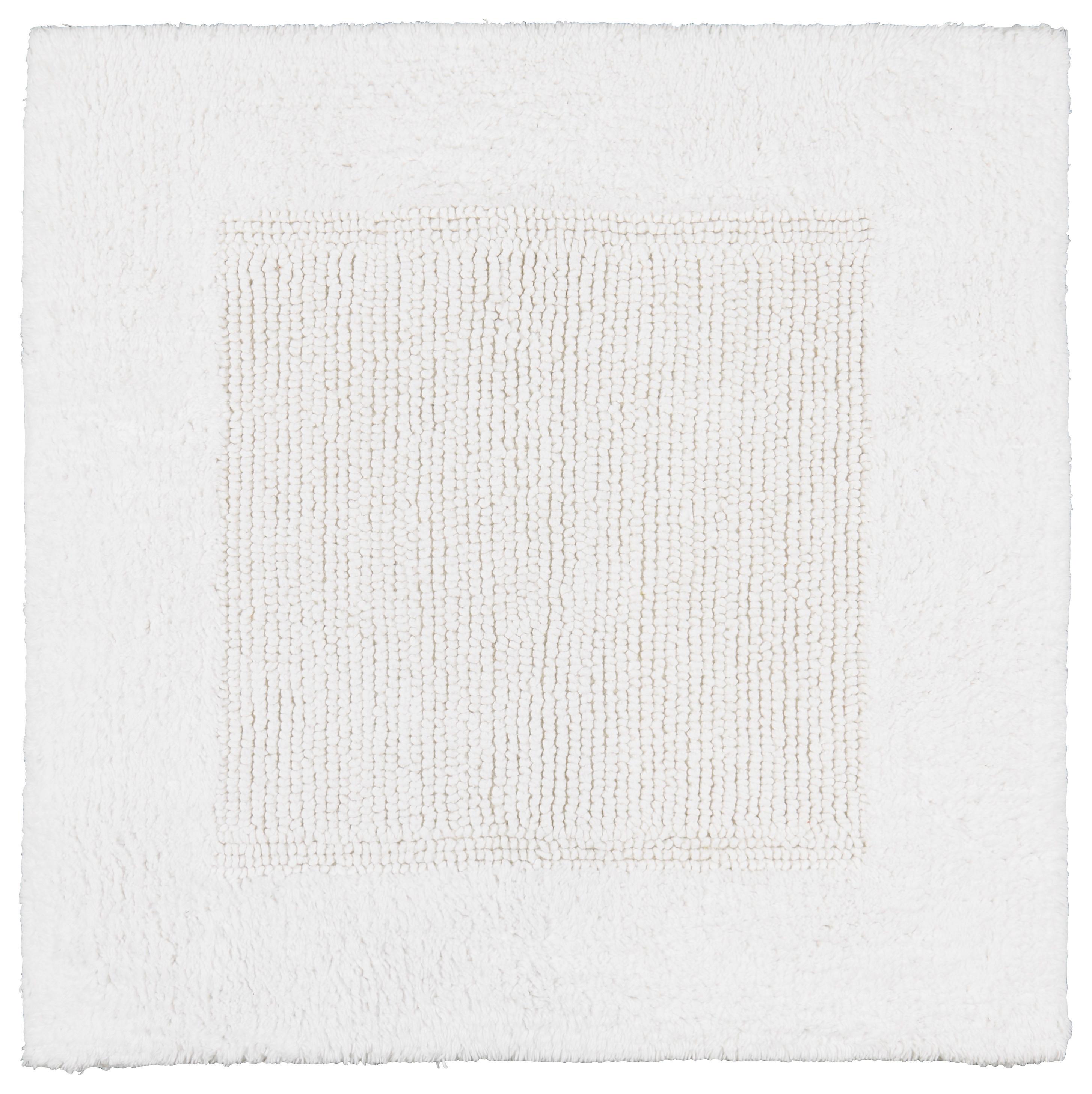 Badematte Karen in Weiß ca. 50x50cm - Weiß, KONVENTIONELL, Textil (50/50cm) - Premium Living