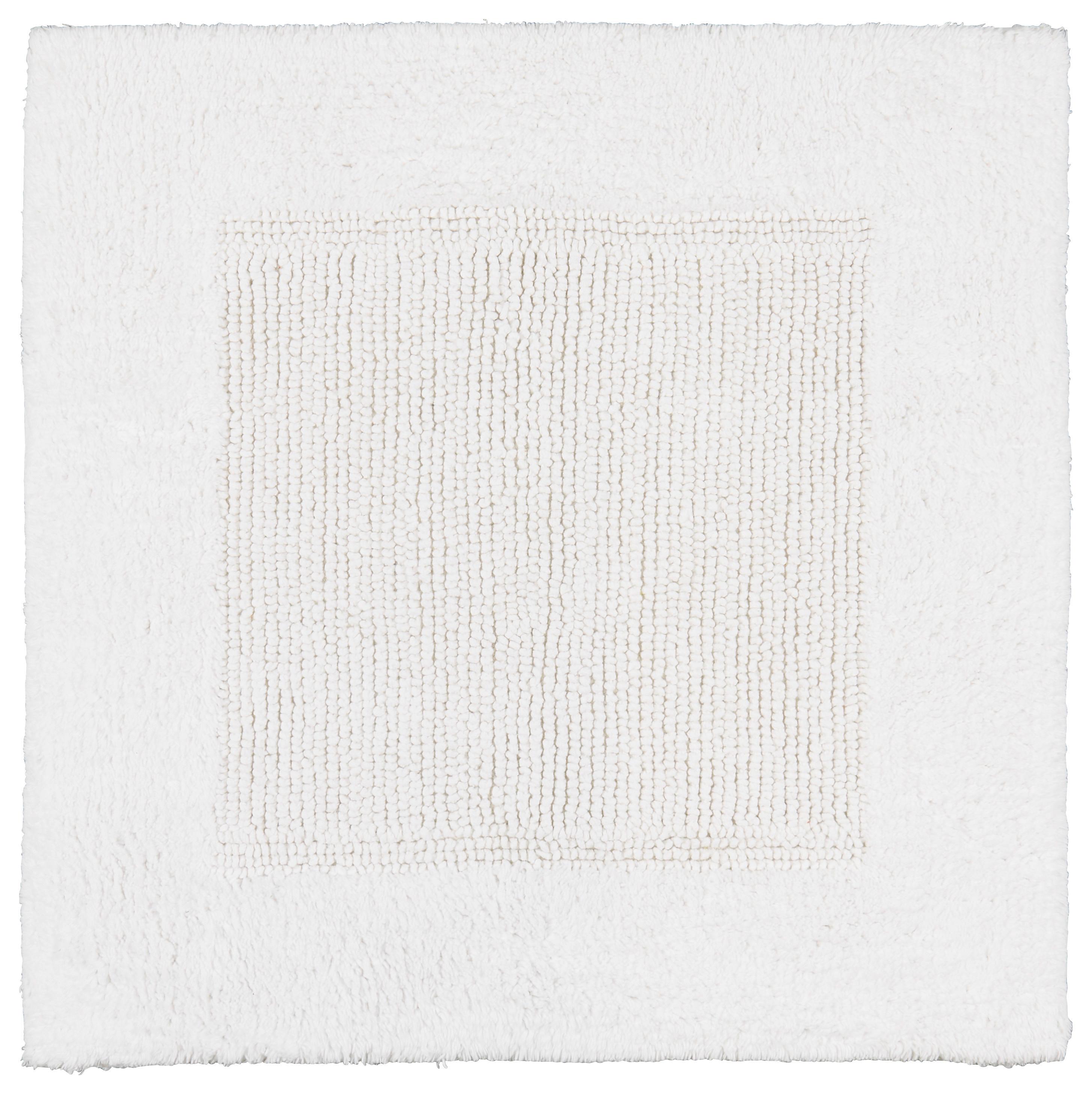 Badematte Karen in Weiß ca. 50x50cm - Weiß, KONVENTIONELL, Textil (50/50cm) - Premium Living
