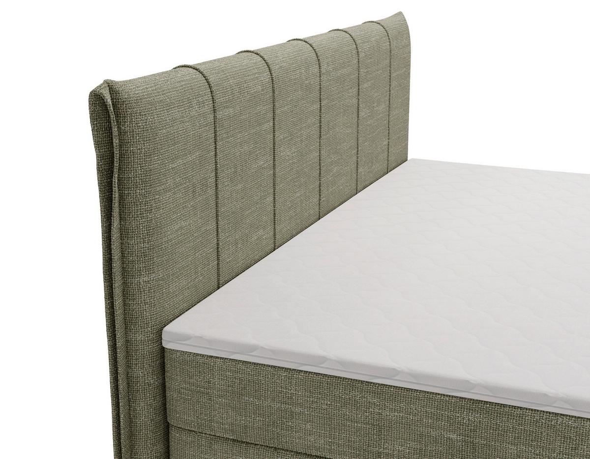 Boxbett Veloria Grün ca. 180x200cm - Schwarz/Grün, KONVENTIONELL, Textil/Metall (180/200cm) - Based