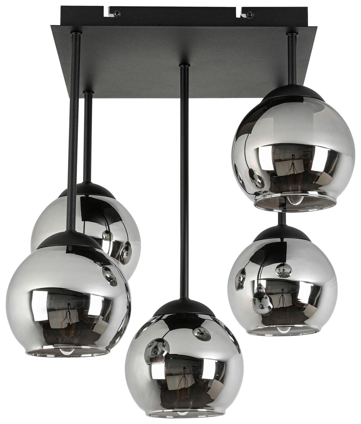 LAMPA SUFITOWA MIA - czarny/kolor chromowy, Trend, tworzywo sztuczne/metal (36/36/42,3cm) - Novel