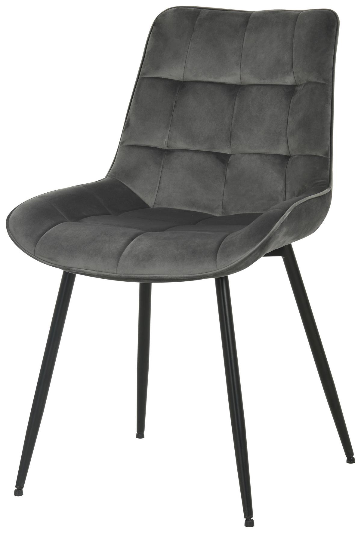 KRZESŁO RAVENNA - czarny/szary, Modern, metal/drewno (49/85/61cm) - MID.YOU