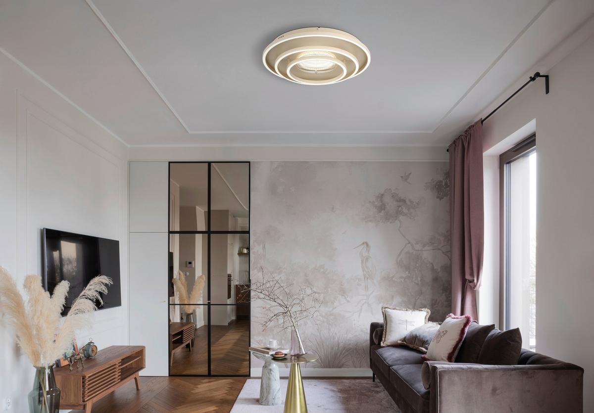 Led Stropna Svjetiljka Lawanda - bijela/boje pijeska, Design, metal/plastika (51,1/10,8cm) - Globo