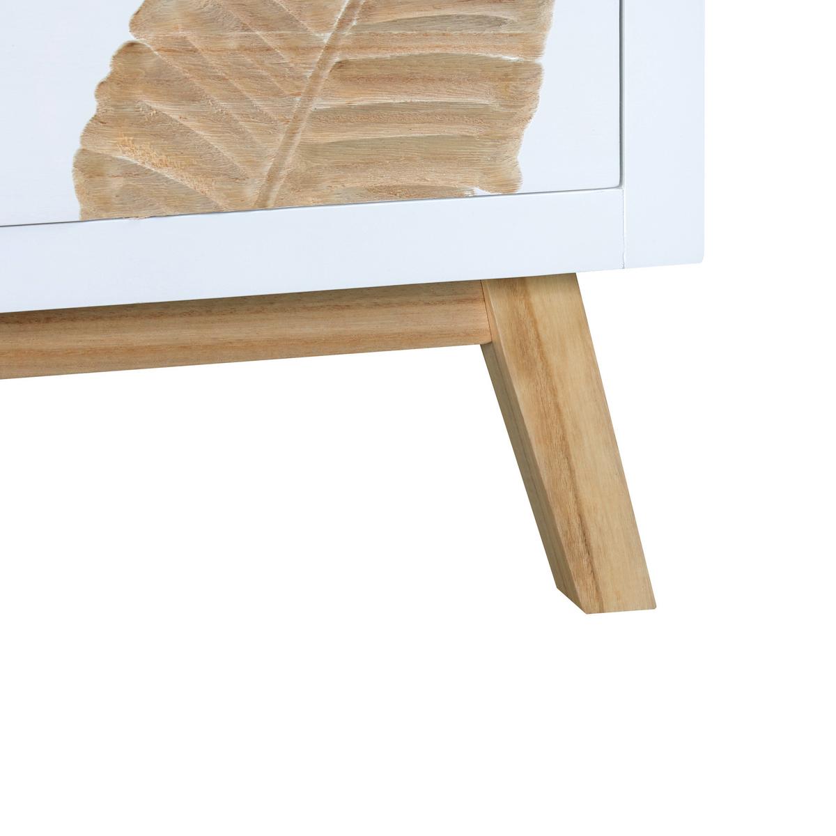 Komoda Leafs - bijela/prirodne boje, Lifestyle, drvni materijal/metal (80/76/34cm) - Premium Living