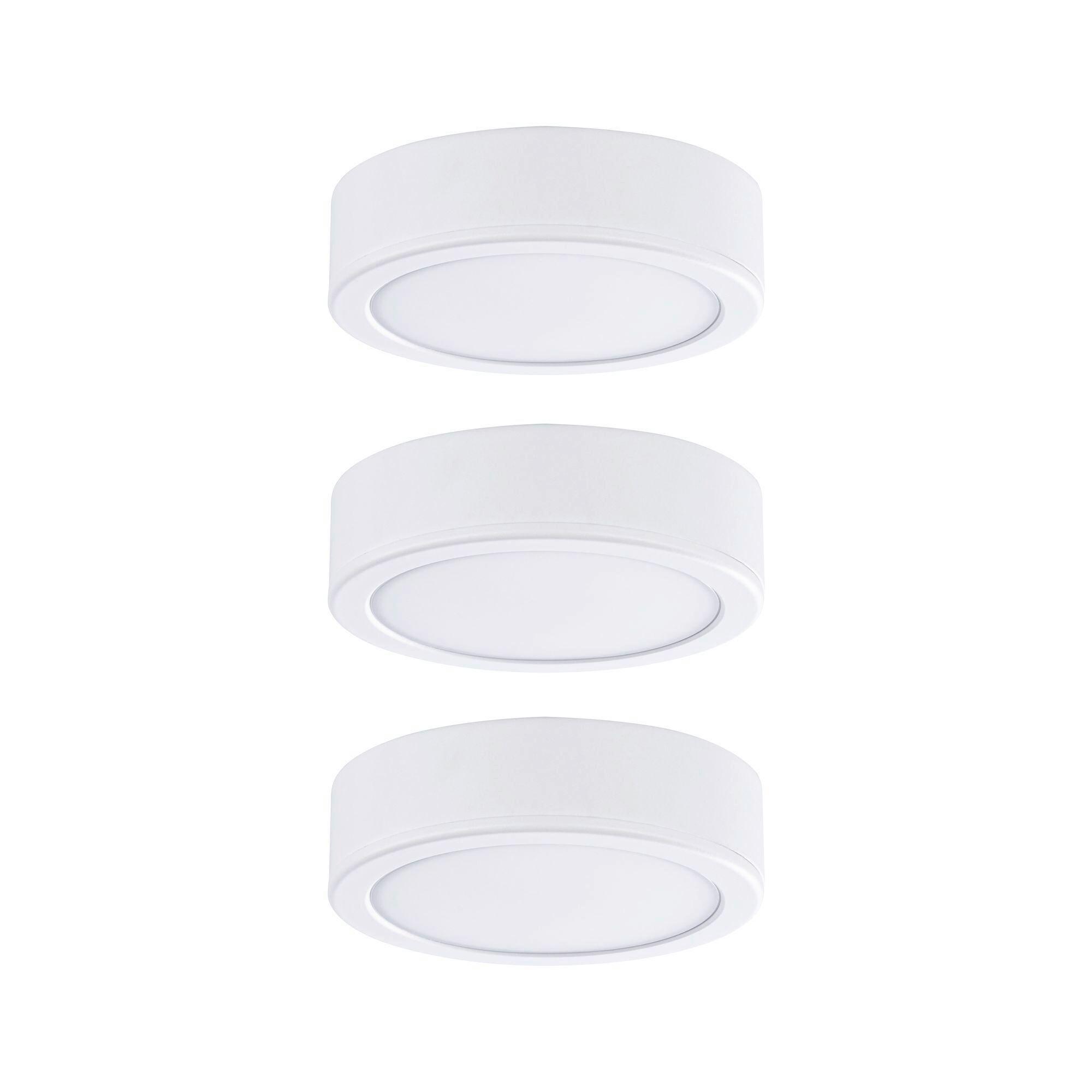 Unterbauleuchte 3-er Set Weiß max. 3x3 Watt - Weiß, Basics, Kunststoff (6,5/6,5/1,7cm) - Paulmann