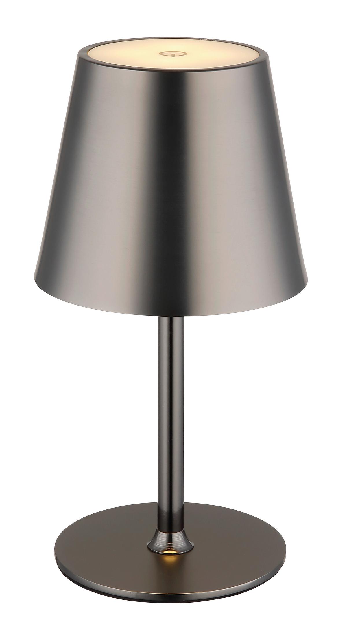 AKKU-TISCHLEUCHTE 58438GM VANNIE - Weiss/Schwarzchrom, Konventionell, Kunststoff/Metall (11,2/47cm) - Globo