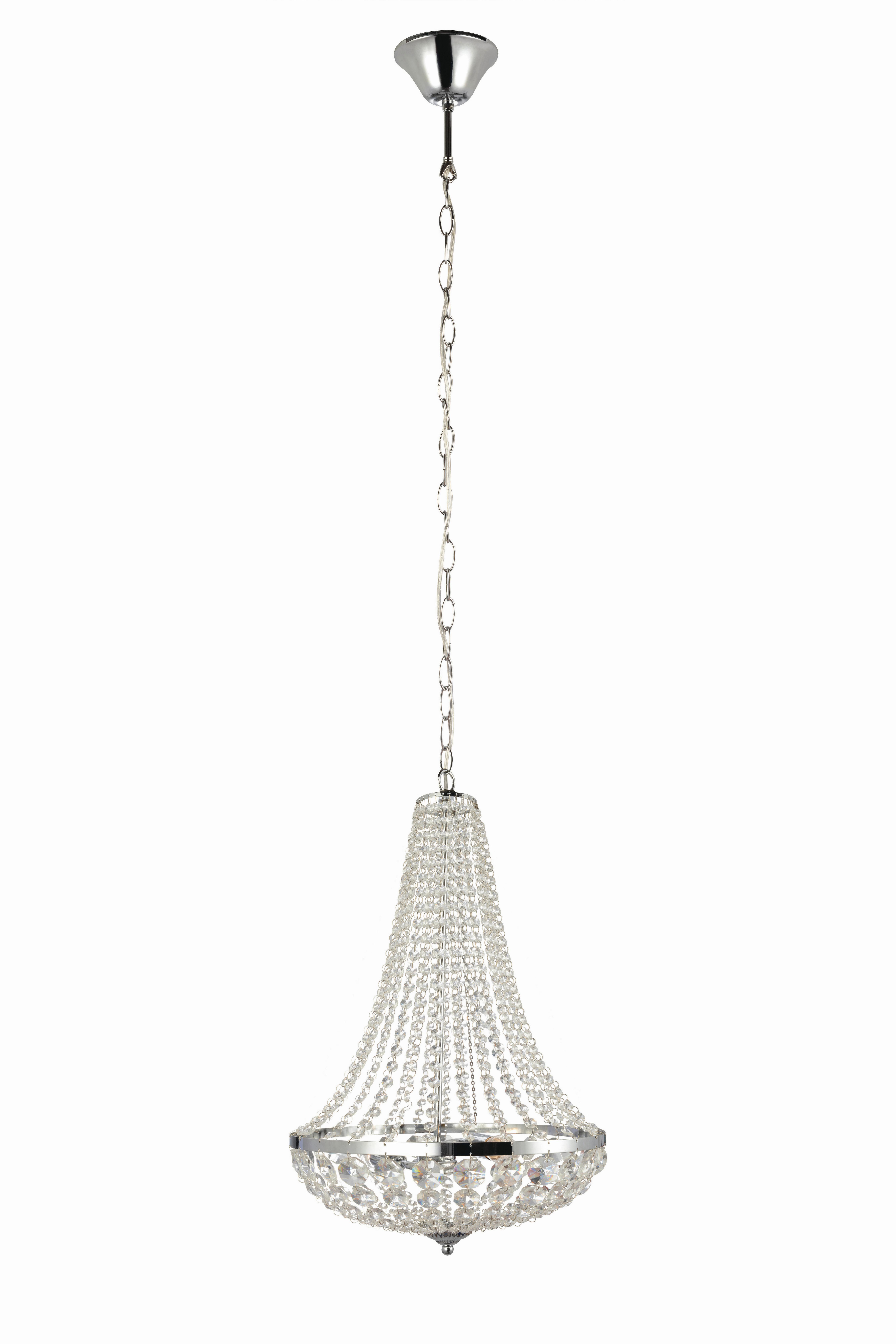 Kronleuchter Gränsö max. 40 Watt - Klar/Chromfarben, Basics, Glas/Metall (40/40/55cm) - Markslöjd