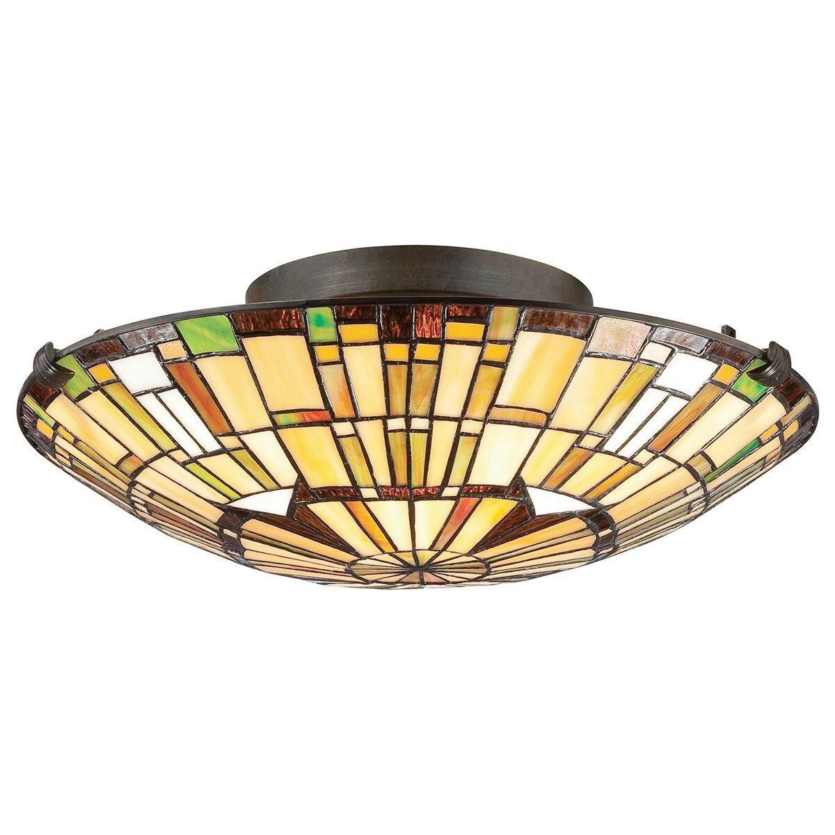 Mennyezeti Lámpa Qz-Reed-F-Vb - sötétbarna/többszínű, Konventionell, üveg/fém (14,6/42,0cm) - Elstead Lighting