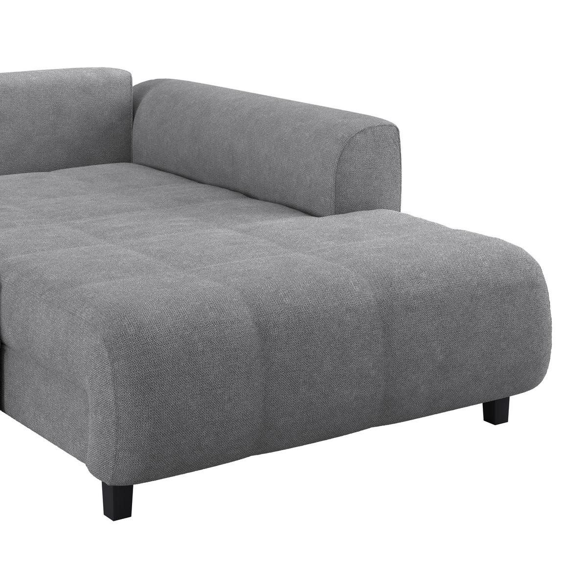 Sedežna Garnitura Mendoza, Siva, Ležišče, Predal - siva/črna, Design, tekstil/les (309/197cm) - Mömax