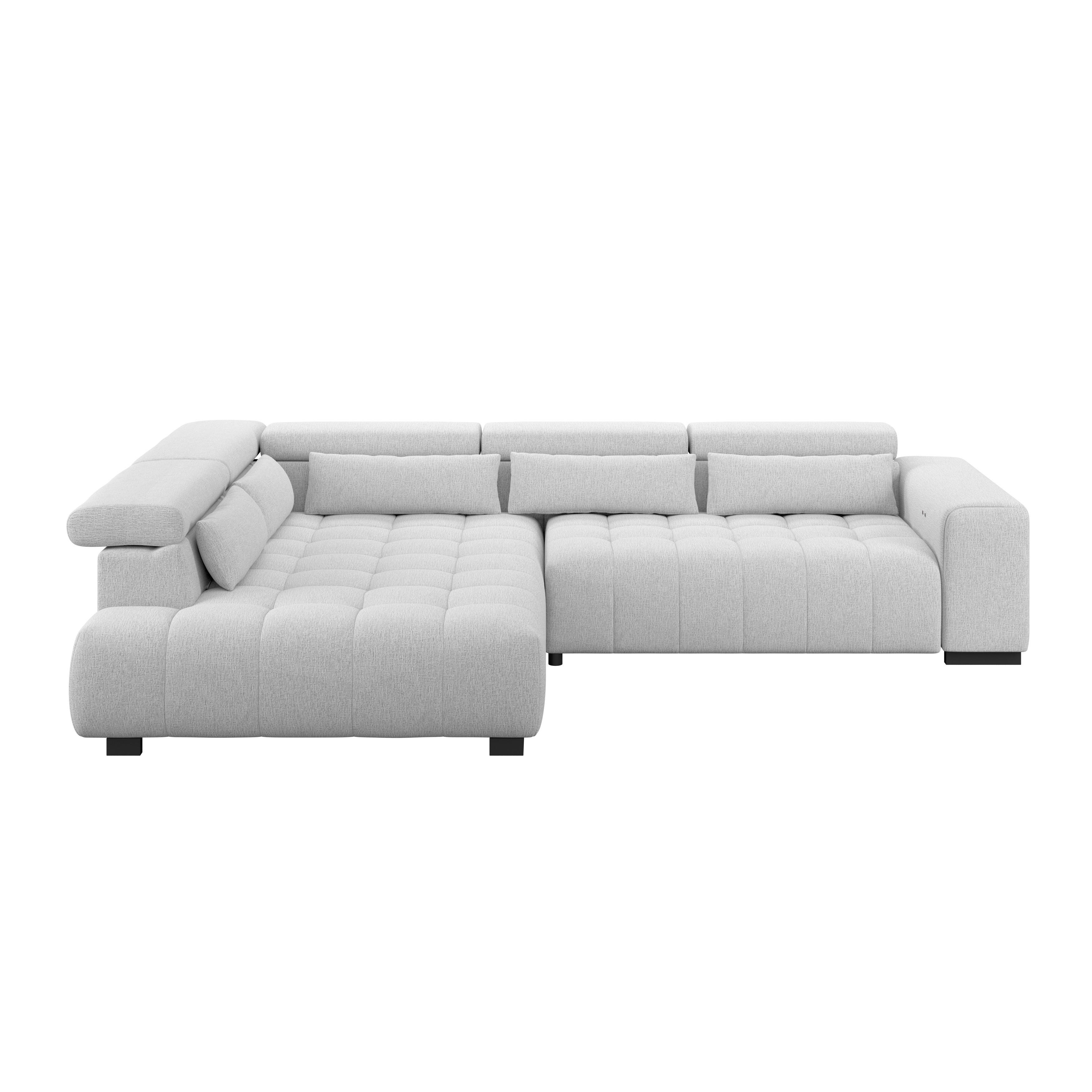 Kutna Garnitura Matera - svijetlo siva/crna, Trend, tekstil/drvo (226/311cm)