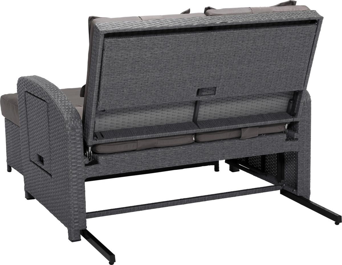 Vrtna Zofa Bahia Rondo, Rjava, Siva, Raztegljiva - siva/rjava, Moderno, kovina/umetna masa (117/95/74cm) - Greemotion