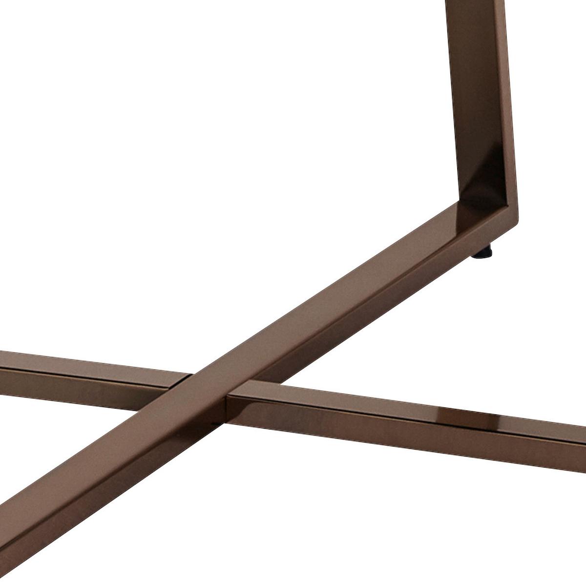 Couchtisch "WL6.002" Ø ca. 78 cm, schwarz/gold - Goldfarben/Schwarz, Design, Glas/Metall (78/78/42,5cm) - MID.YOU