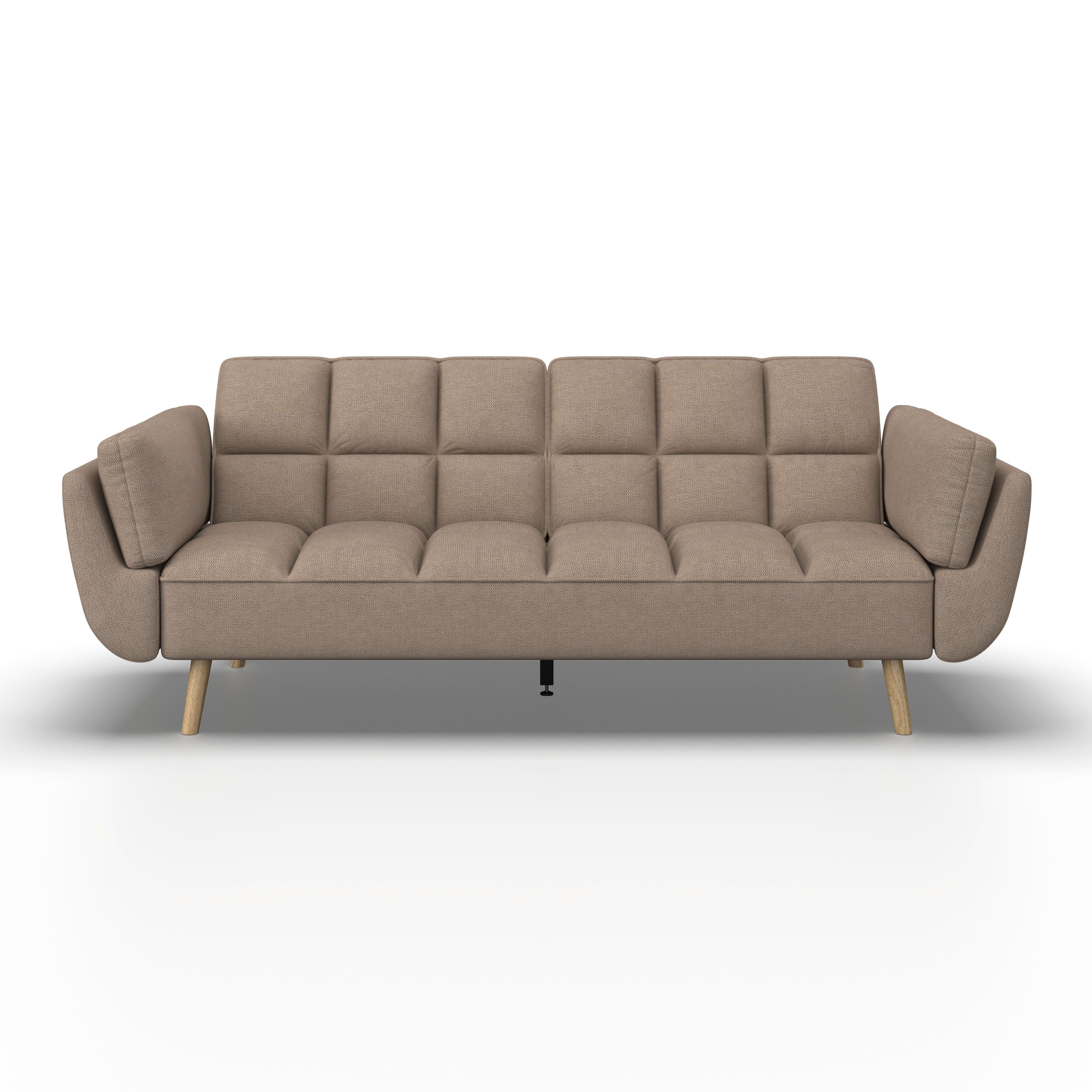 SCHLAFSOFA CORA - Braun/Naturfarben, MODERN, Holz/Textil (214/92/81cm) - Bessagi Home