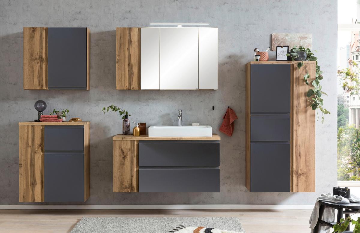 Hängeschrank Varese ca. 65x64 cm Grau/Eiche - Eiche Wotan/Grau, MODERN, Holzwerkstoff (65/64/20cm) - Held