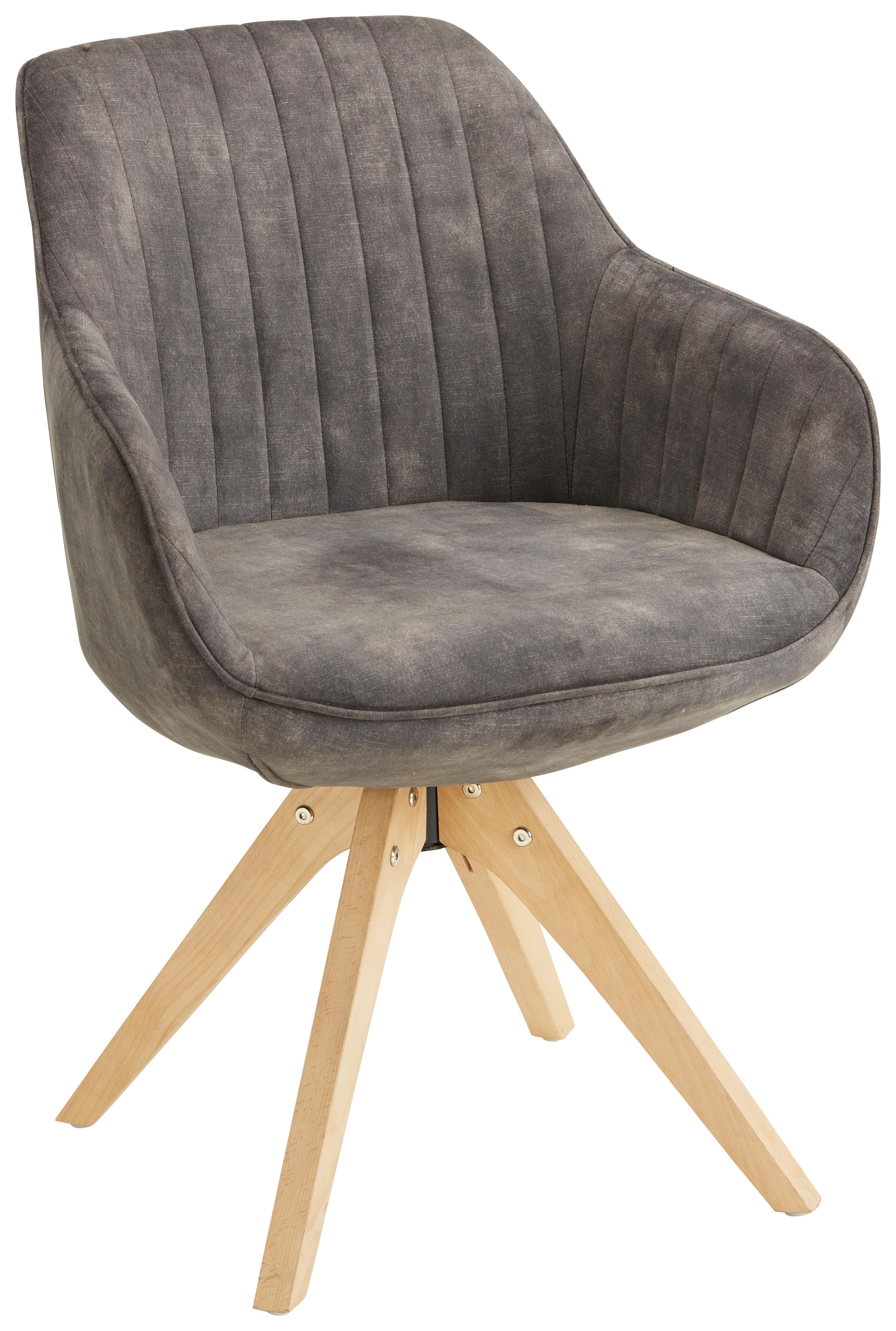 Armlehnstuhl Relax Grau/Braun - Graubraun/Braun, Modern, Holz/Textil (60/61/82cm) - Mömax