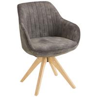 Naslanjač Relax, Rjava, Žamet - rjava/sivorjava, Moderno, tekstil/les (60/61/82cm) - Mömax