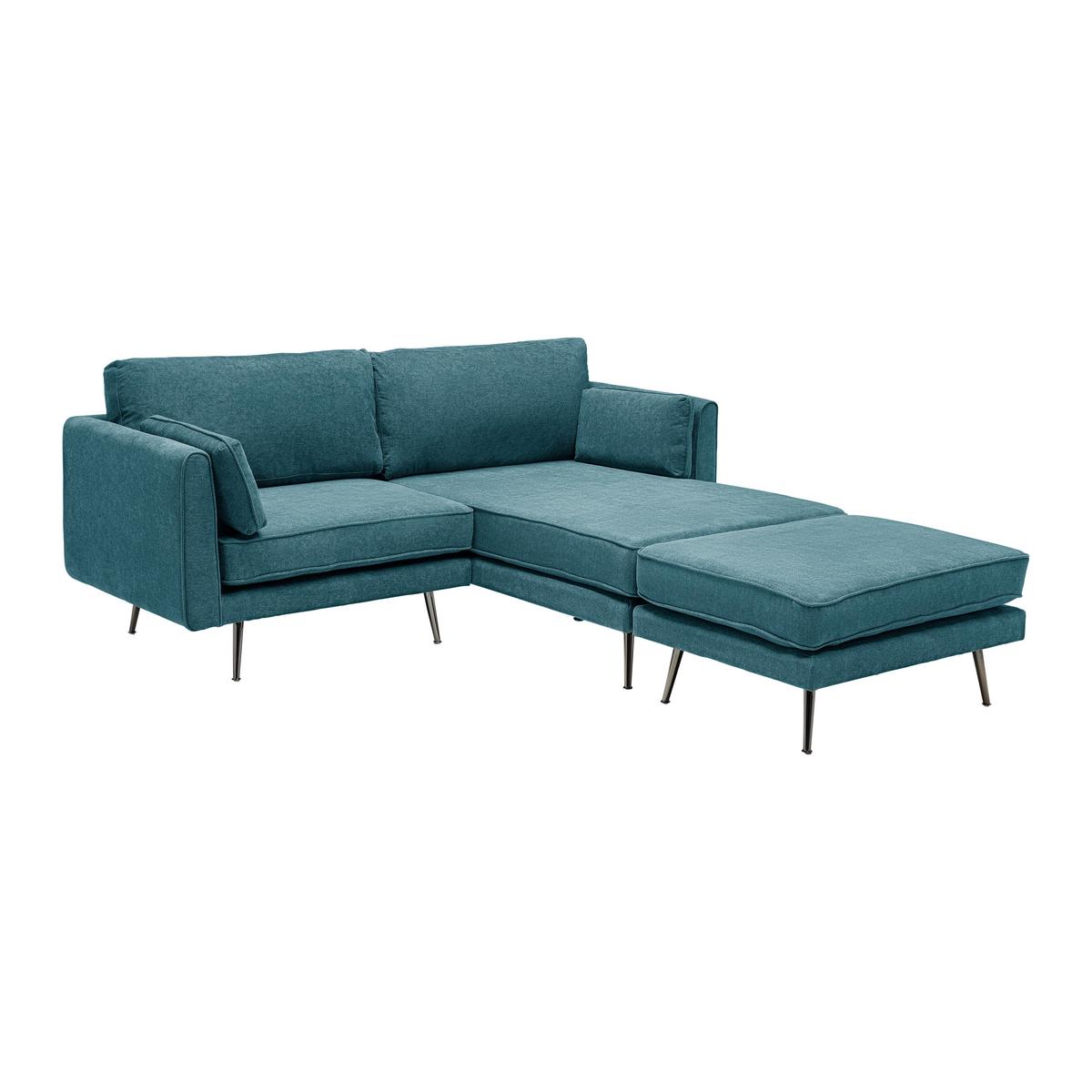 Wohnlandschaft grün, "Dunja" - Grau/Grün, Modern, Holz/Textil (295/89/161cm) - Bessagi Home