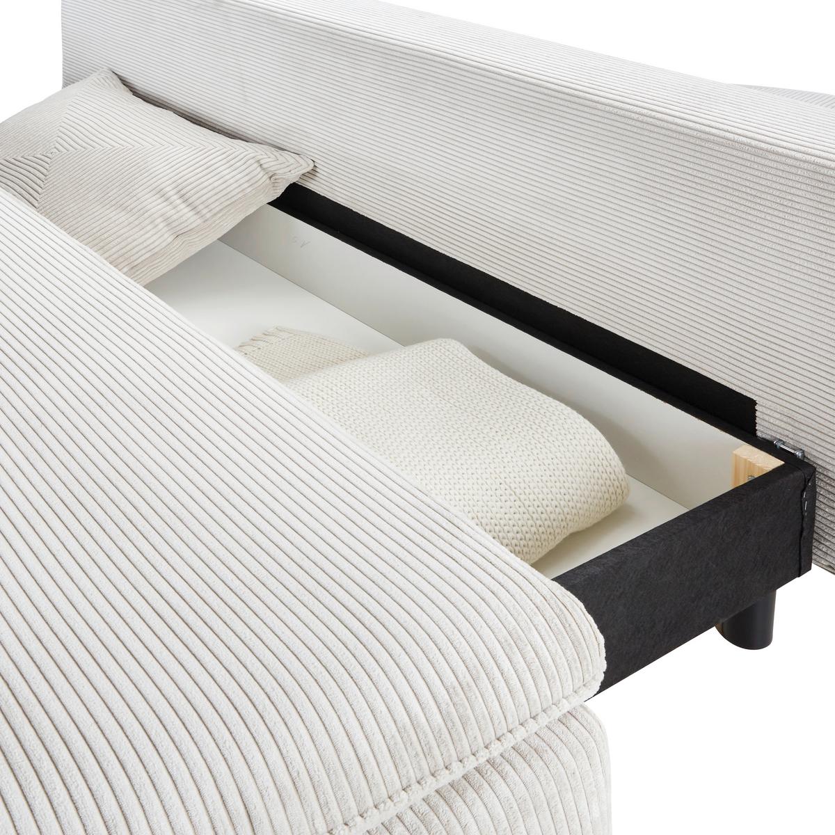 Zofa S Posteljno Funkcijo Passo, Krem, Predal - črna/krem barve, Moderno, kovina/tekstil (202/73/97cm) - Mömax