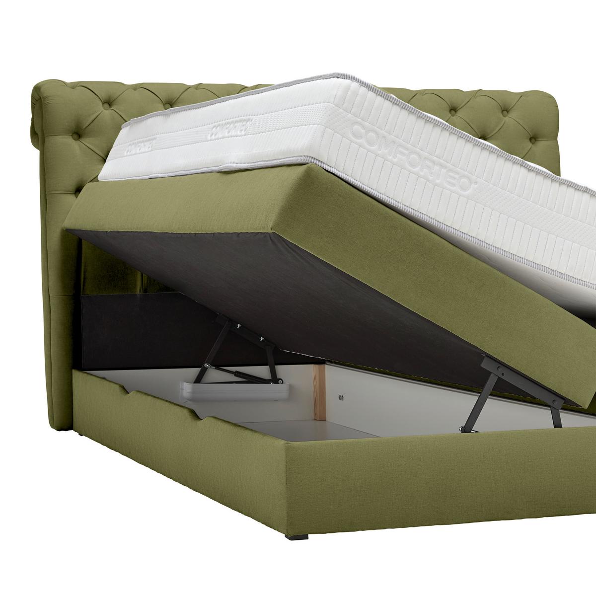 Boxspringbett Belano Grün ca. 160x200cm - Grün, Konventionell, Holz/Holzwerkstoff (160/200cm) - Premium Living