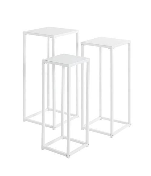 Blumensäulen-Set Blackburn in Weiß - Weiß, MODERN, Metall (22-26-30/61-66-71/22-26-30cm) - Mömax