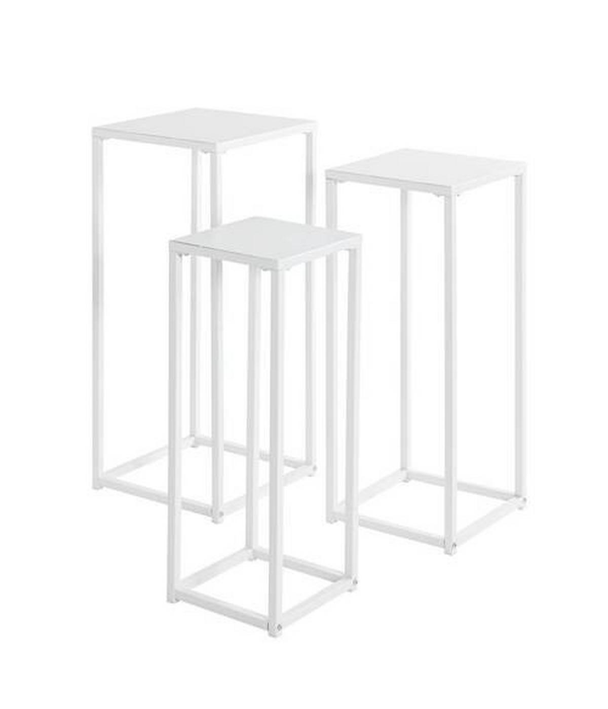 Set Stojal Za Rože Blackburn, Bela, Jeklo, 3 Kos - bela, Moderno, kovina (22-26-30/61-66-71/22-26-30cm) - Mömax