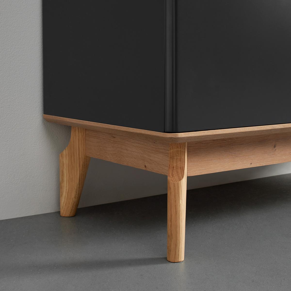 Sideboard Fosco Grau/Eichefarben Echtholz - Eichefarben/Grau, MODERN, Holz (100/80/40cm) - Bessagi Home