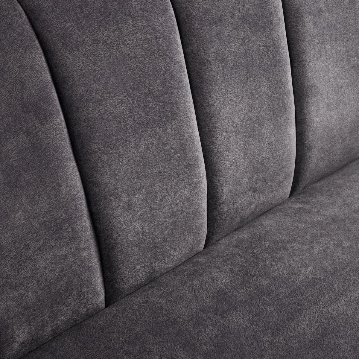 Trosed Anton, Siva, Žamet - zlate barve/siva, Moderno, kovina/tekstil (225/90/85cm) - Bessagi Home