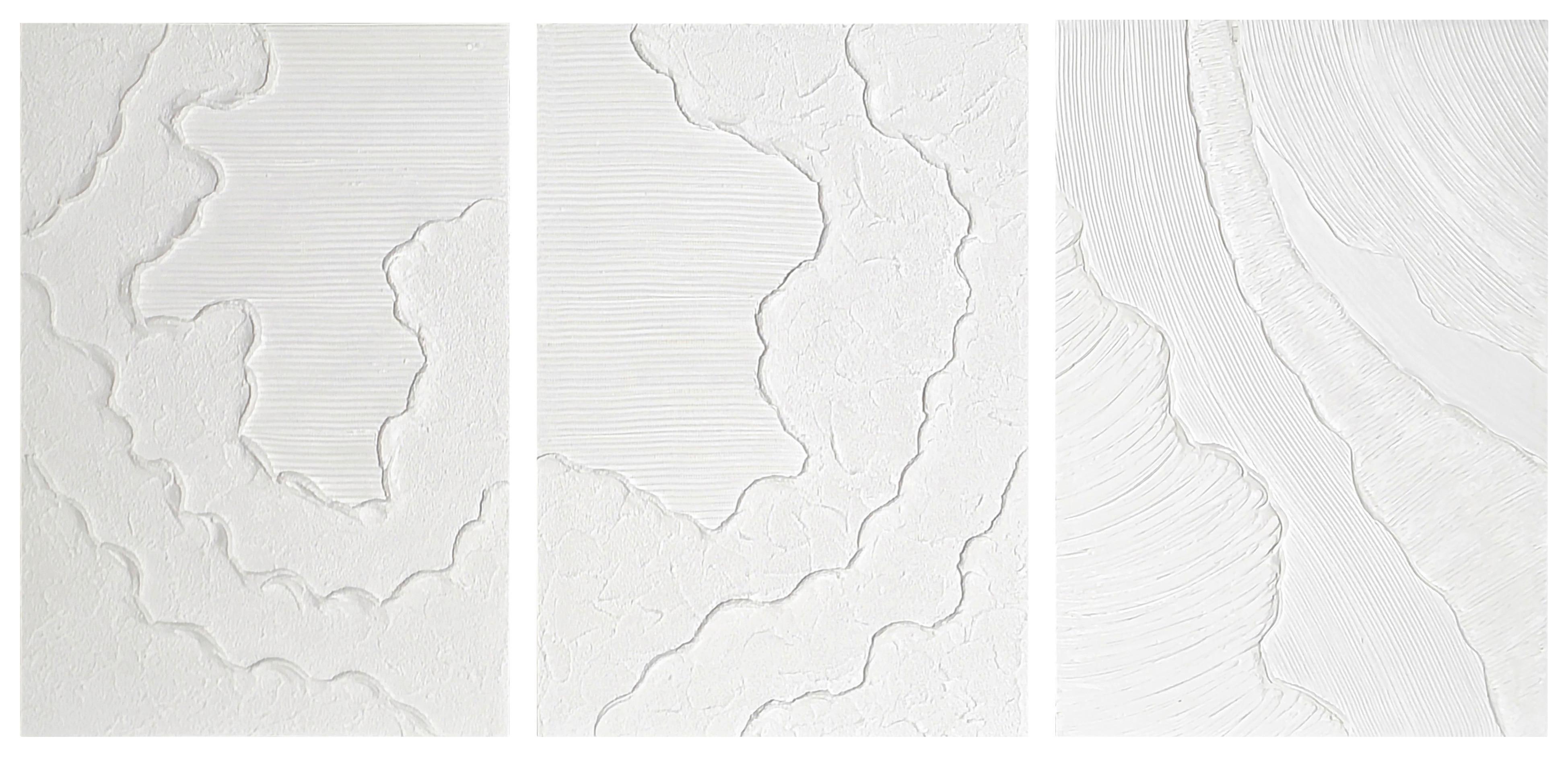 Leinwandbild Rolling Weiss ca. 40x60cm, 3-teilig - Weiss, Modern, Holz/Textil (40/60/2,5cm) - Mömax