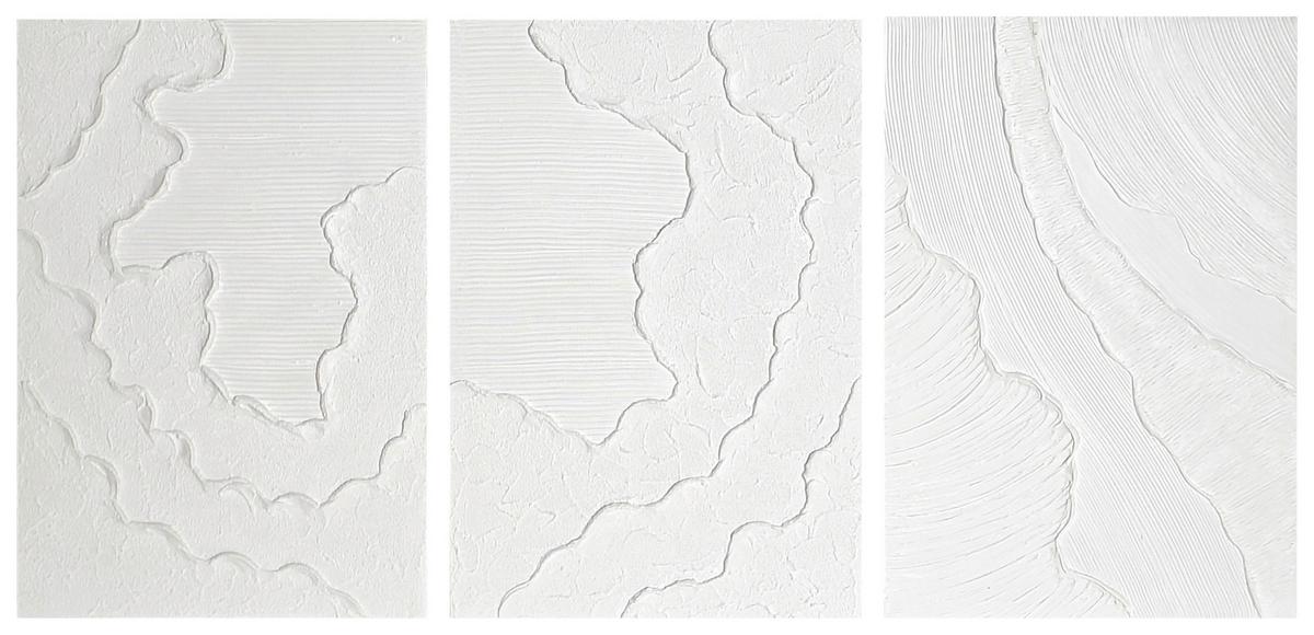 Leinwandbild Rolling Weiss ca. 40x60cm, 3-teilig - Weiss, Modern, Holz/Textil (40/60/2,5cm) - Mömax