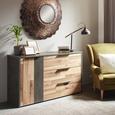 Kommode in Eichefarben - Eichefarben/Dunkelgrau, KONVENTIONELL, Holzwerkstoff/Kunststoff (139,5/82,4/41,5cm) - Modern Living Kommode in Eichefarben - Eichefarben/Dunkelgrau, KONVENTIONELL, Holzwerkstoff/Kunststoff (139,5/82,4/41,5cm) - Modern Living
