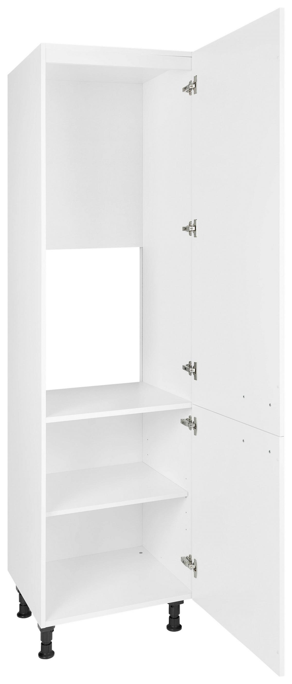 Geräteumbauschrank Touch Weiß - Edelstahlfarben/Weiß, MODERN, Holzwerkstoff/Metall (60/216,6/58cm) - Nobilia