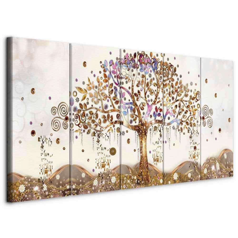 Slika Na Platnu Dazzling Tree - večbarvno, Basics, tekstil/leseni material (200/80/1,2cm) - artgeist