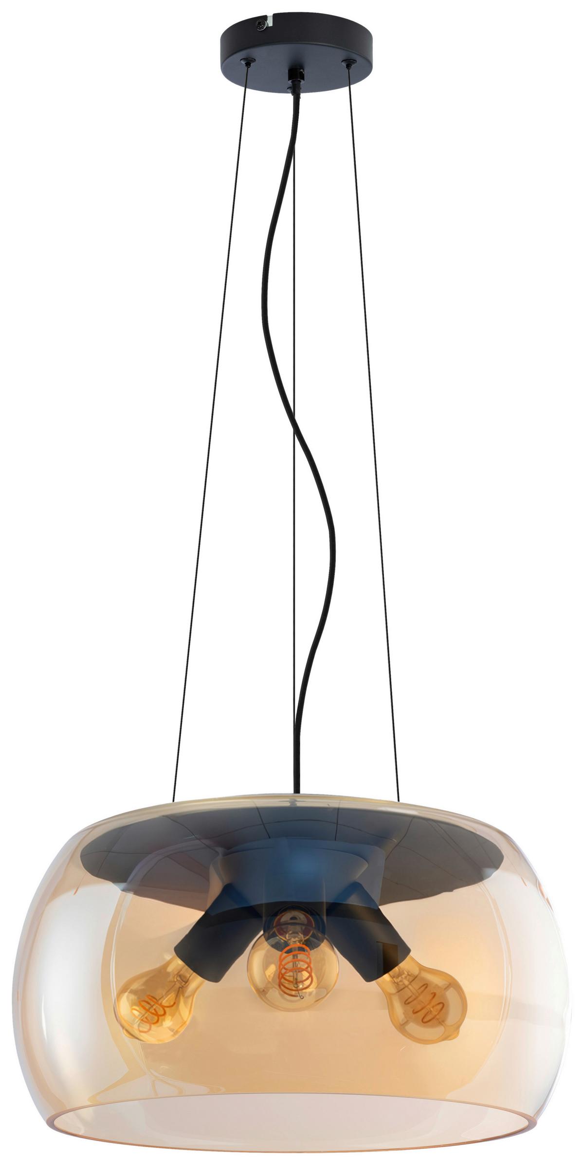 LAMPA WISZĄCA GABRIEL - kolor bursztynowy, Trend, metal/szkło (40/120cm) - Collett's Monde