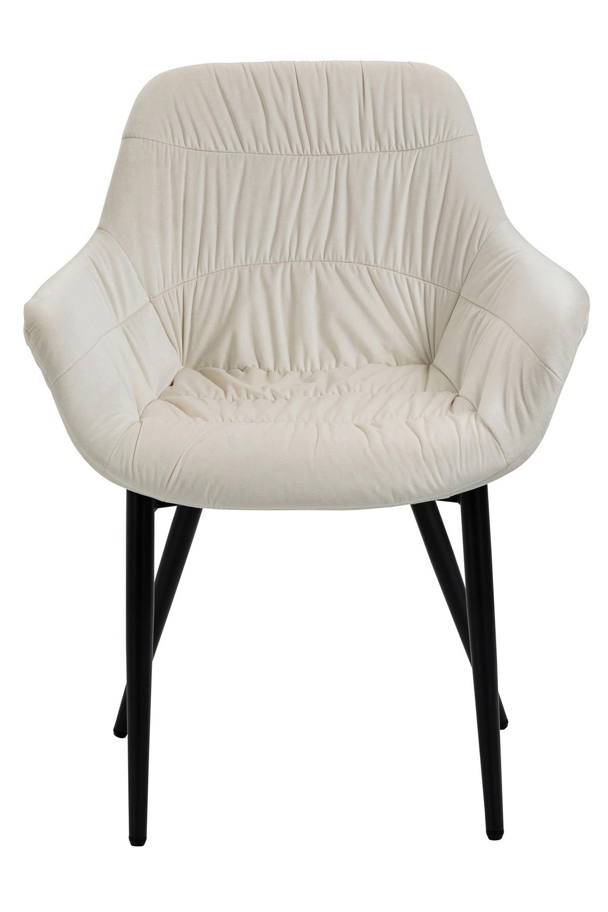 Naslanjač Samt, Krem Barva - črna/krem barve, Moderno, kovina/tekstil (63/81,5/61cm) - Livetastic