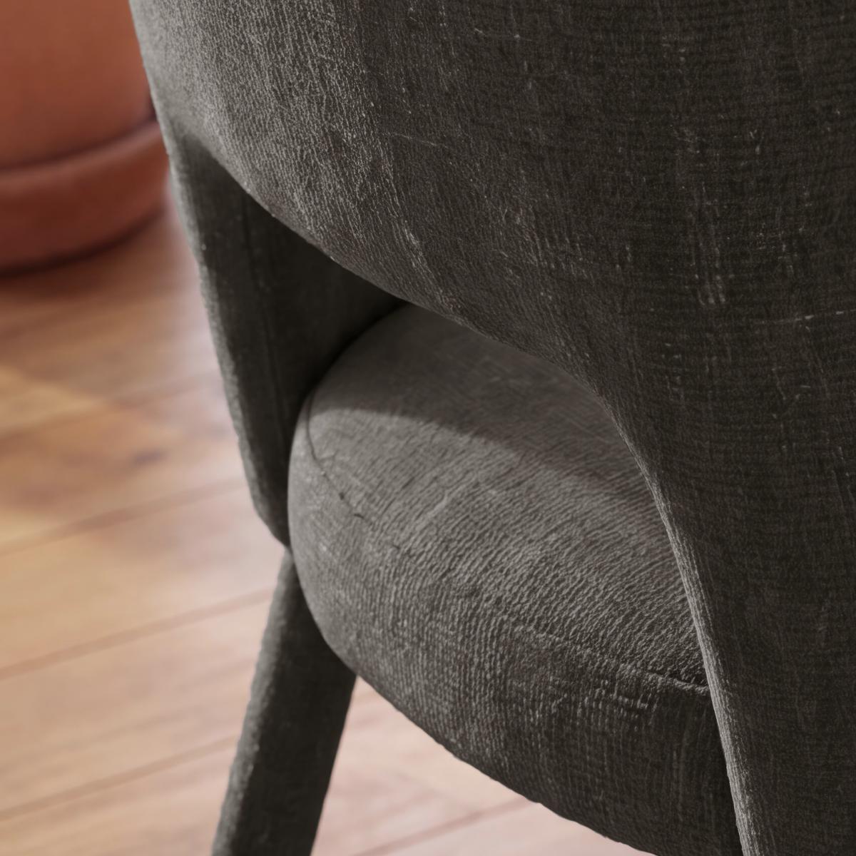 Stuhl Anea Dunkelgrau Webstoff Gepolstert - Dunkelgrau, MODERN, Holz/Textil (52/79/55,5cm) - Bessagi Home