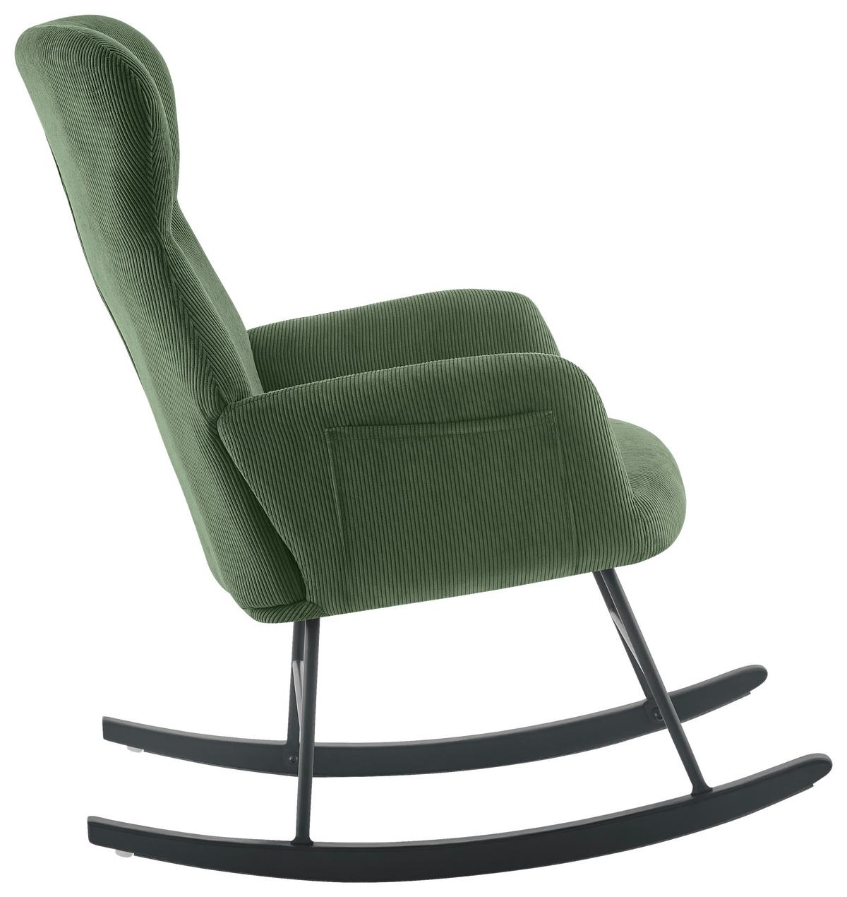 FOTEL BUJANY EMELY - zielony/czarny, Design, metal/drewno (65/97/94cm) - Ti'me