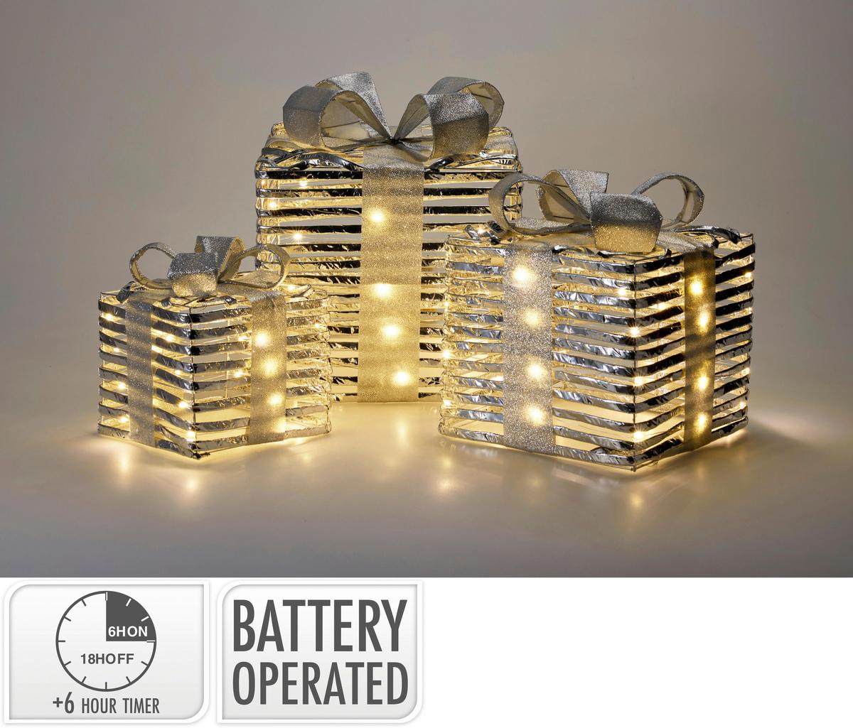 Geschenkboxenset Noel Silberfarben - Silberfarben, Basics, Kunststoff/Metall