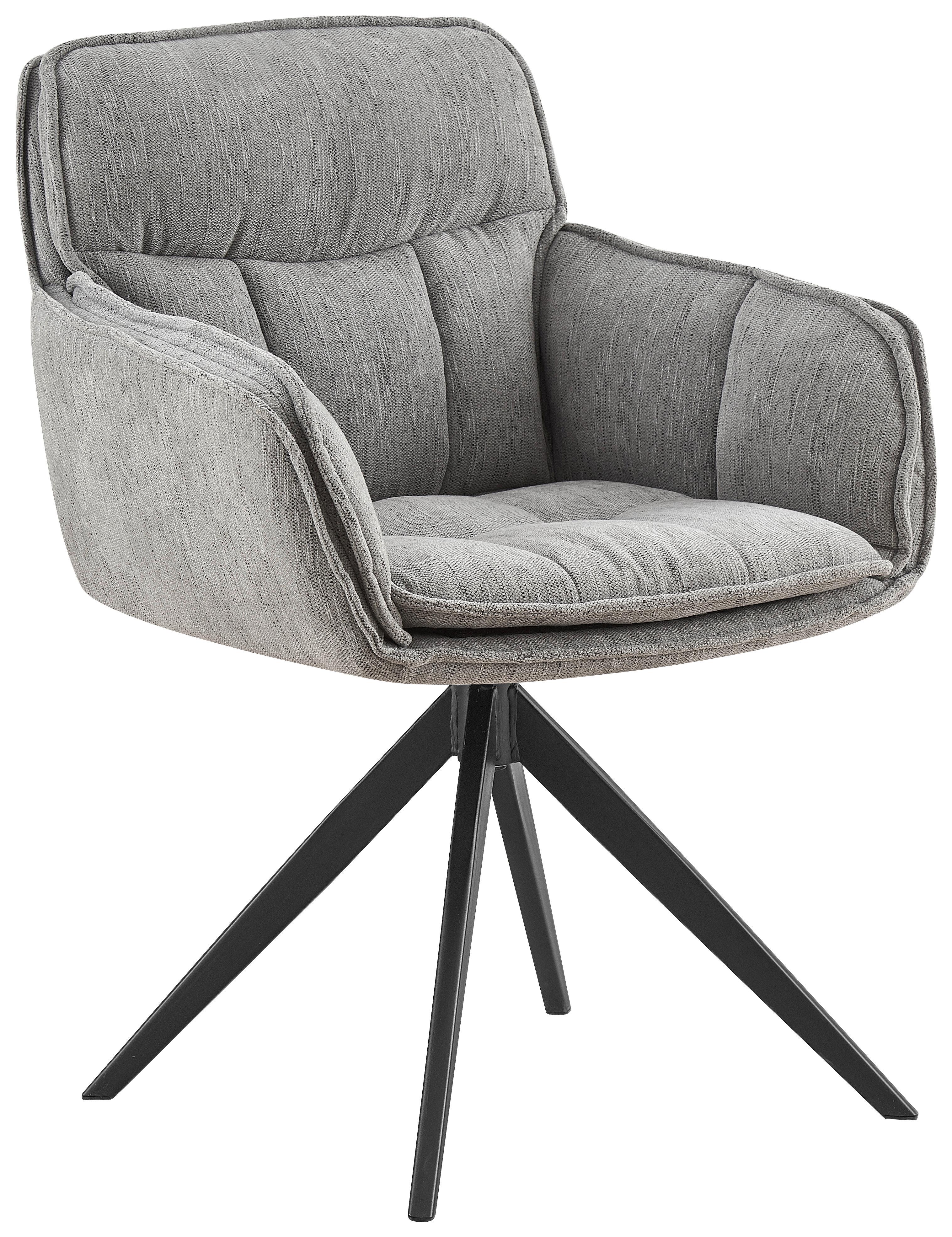 KRZESŁO Z PODŁOKIETNIKAMI CODY - czarny/szary, Design, metal/tkanina (62/86/65cm) - Hom`in