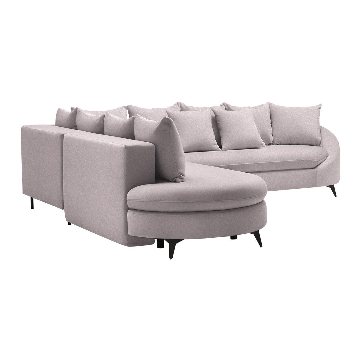 Ecksofa Axel Flieder - Flieder/Schwarz, MODERN, Textil/Metall (250/87/291cm) - Mömax