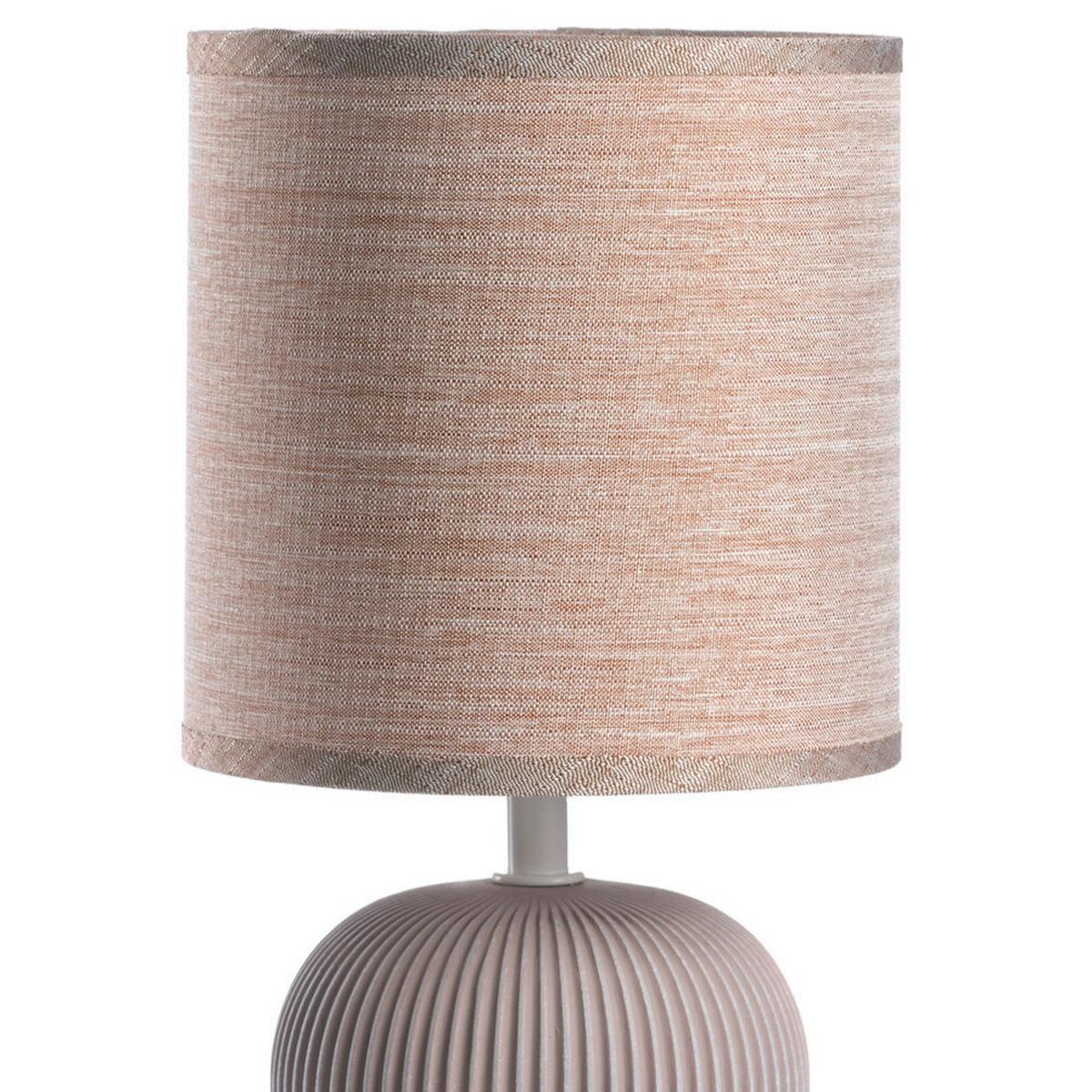 LAMPA STOŁOWA 064/LPS - kremowy, Design, tkanina/ceramika (15/28cm)