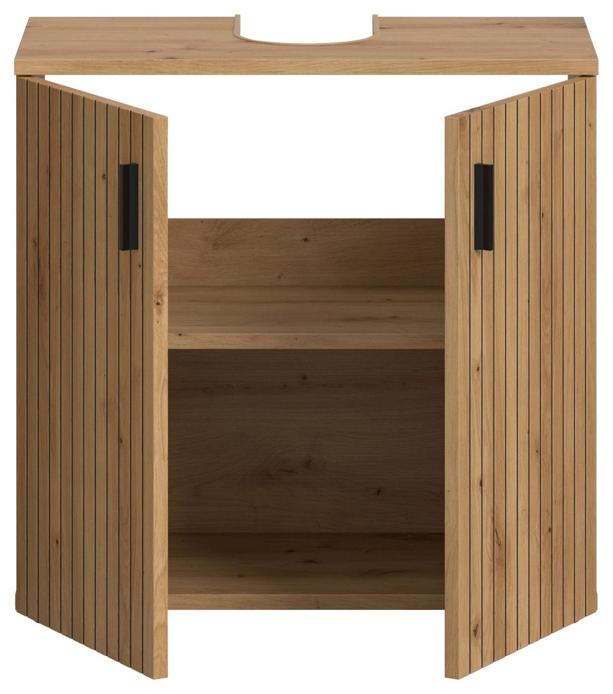 WASCHBECKENUNTERSCHRANK MONE - Schwarz/Eiche Artisan, Basics, Holzwerkstoff/Kunststoff (60/59/30cm) - MID.YOU