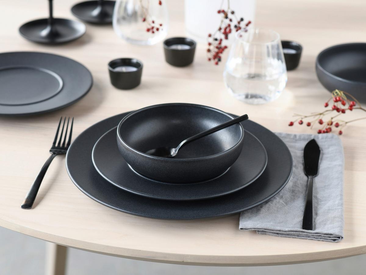 Jedilni Servis Unico Black, 12-Delni - črna, Basics, keramika - Creatable