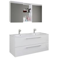 Kopalnica Budasi, Bela - bela/barve aluminija, Moderno, kovina/leseni material (112cm) - MID.YOU